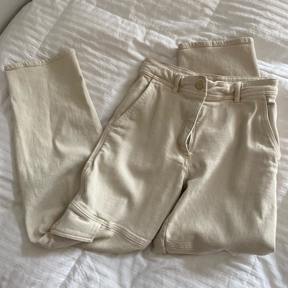 aritzia straight leg cream cargo pants - Picture 1 of 2